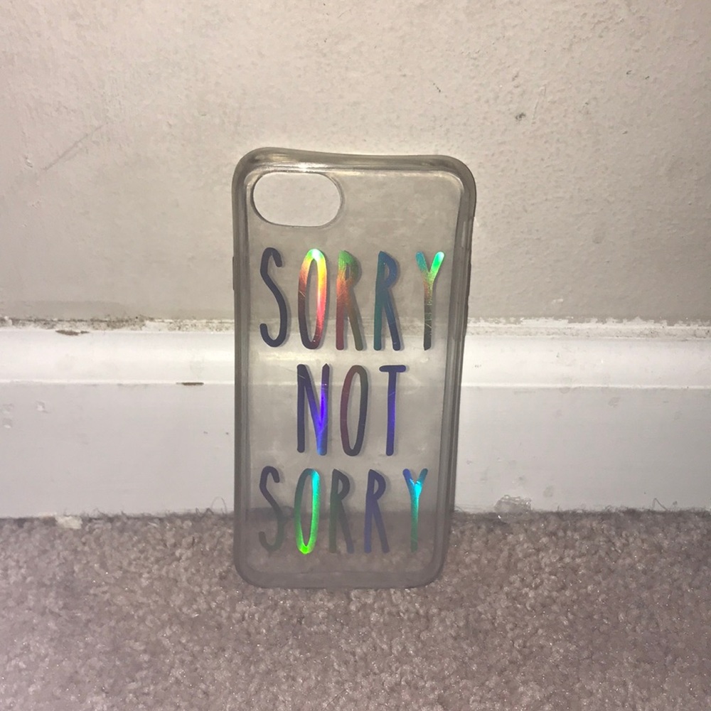 I’m selling a sorry not sorry holographic case